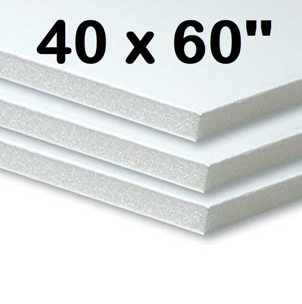 40 x 60” inch Foam Board White (Pack of 10) 5 mm thick Protectafile